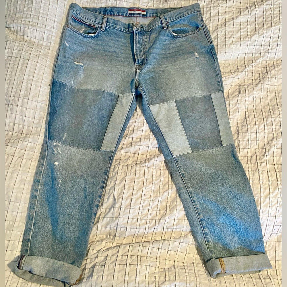 Vintage Tommy Hilfiger Patchwork Straight Denim jeans 40x32